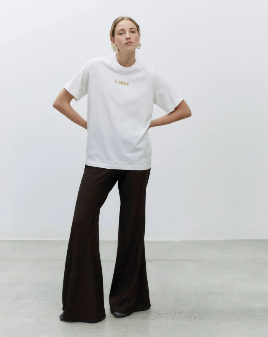 Alysi Embroidered T- Shirt - Milk