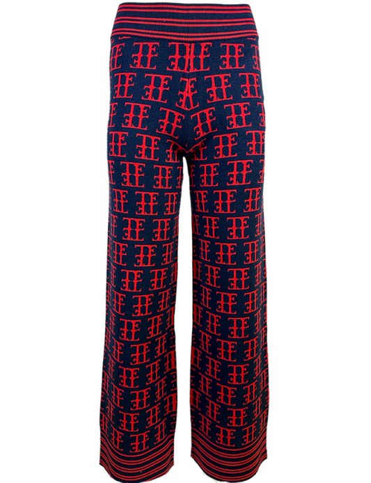 Team Event TE Logo Jacquard Knit Pant - Navy/Red