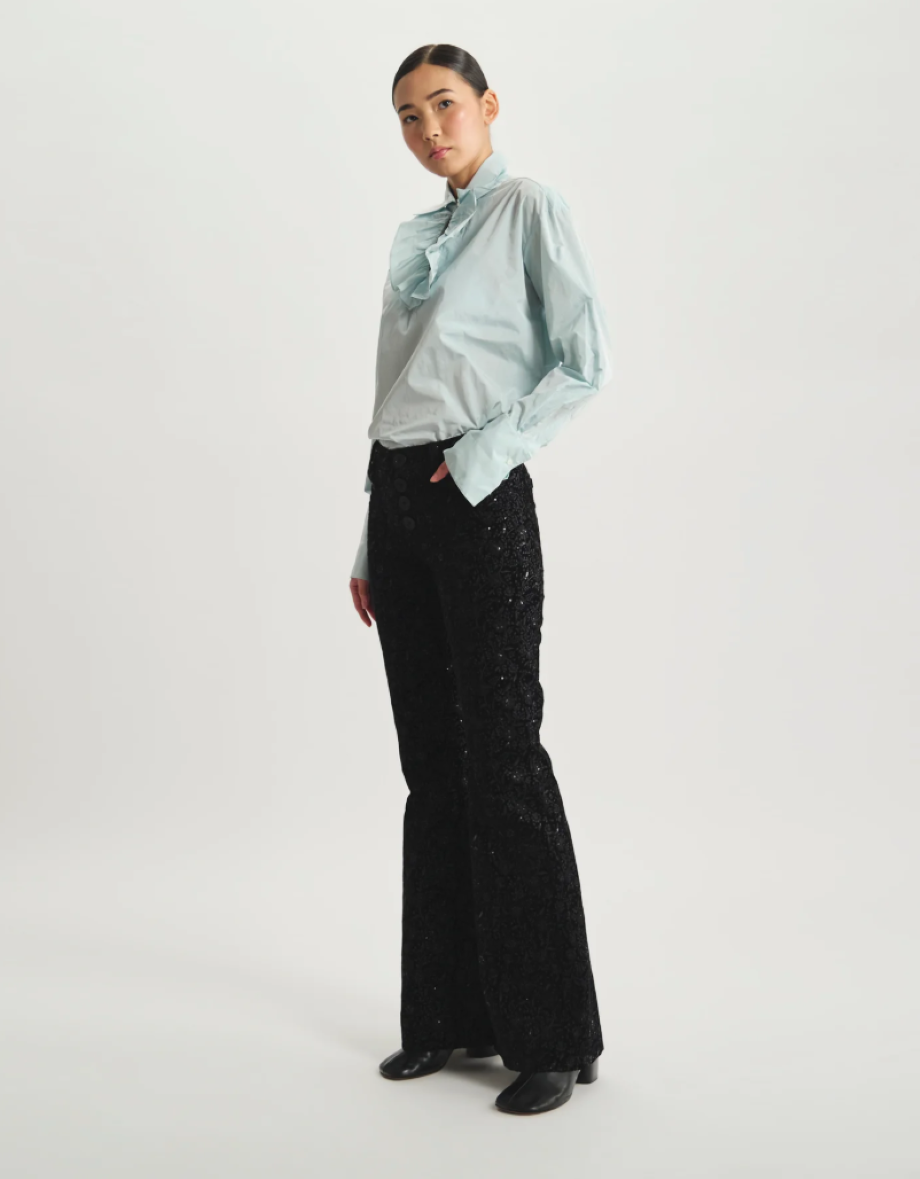 Ines de la Fressange Charlotte Embroidered Trousers - Black
