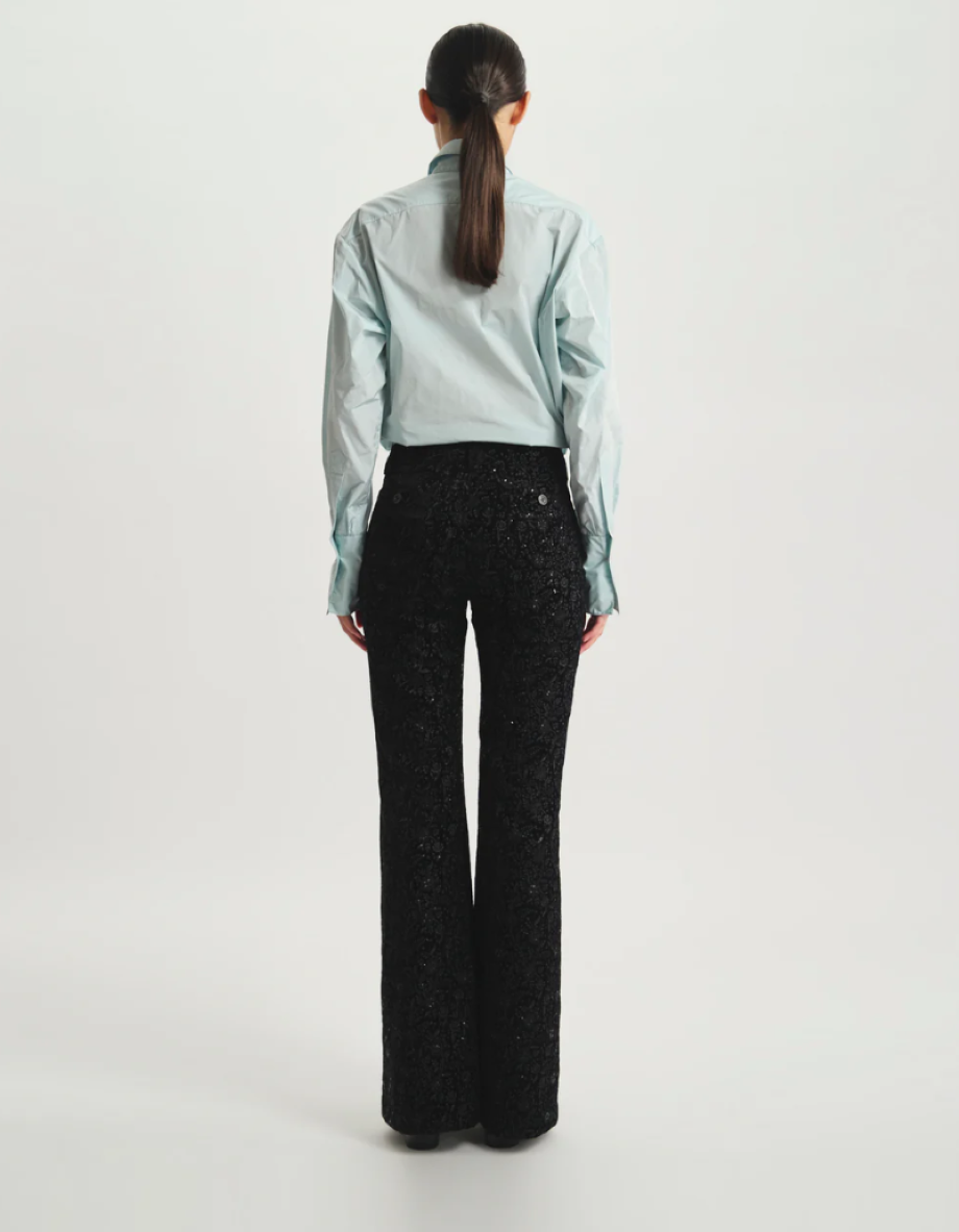 Ines de la Fressange Charlotte Embroidered Trousers - Black