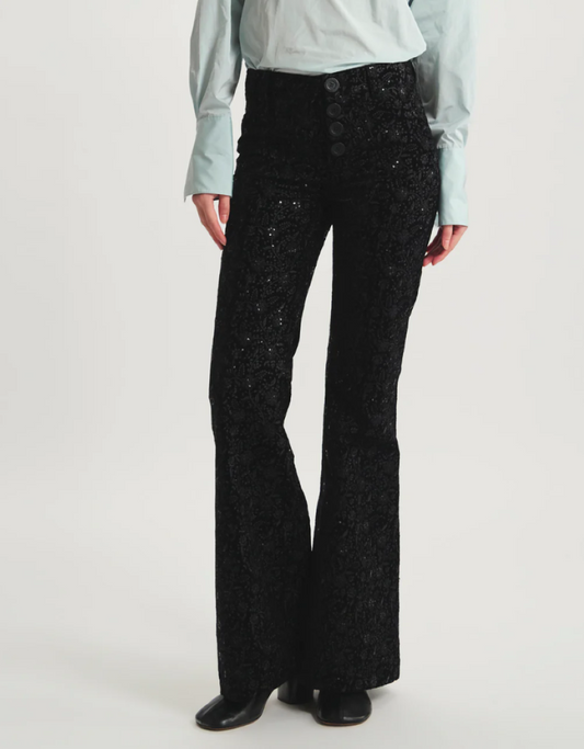 Ines de la Fressange Charlotte Embroidered Trousers - Black
