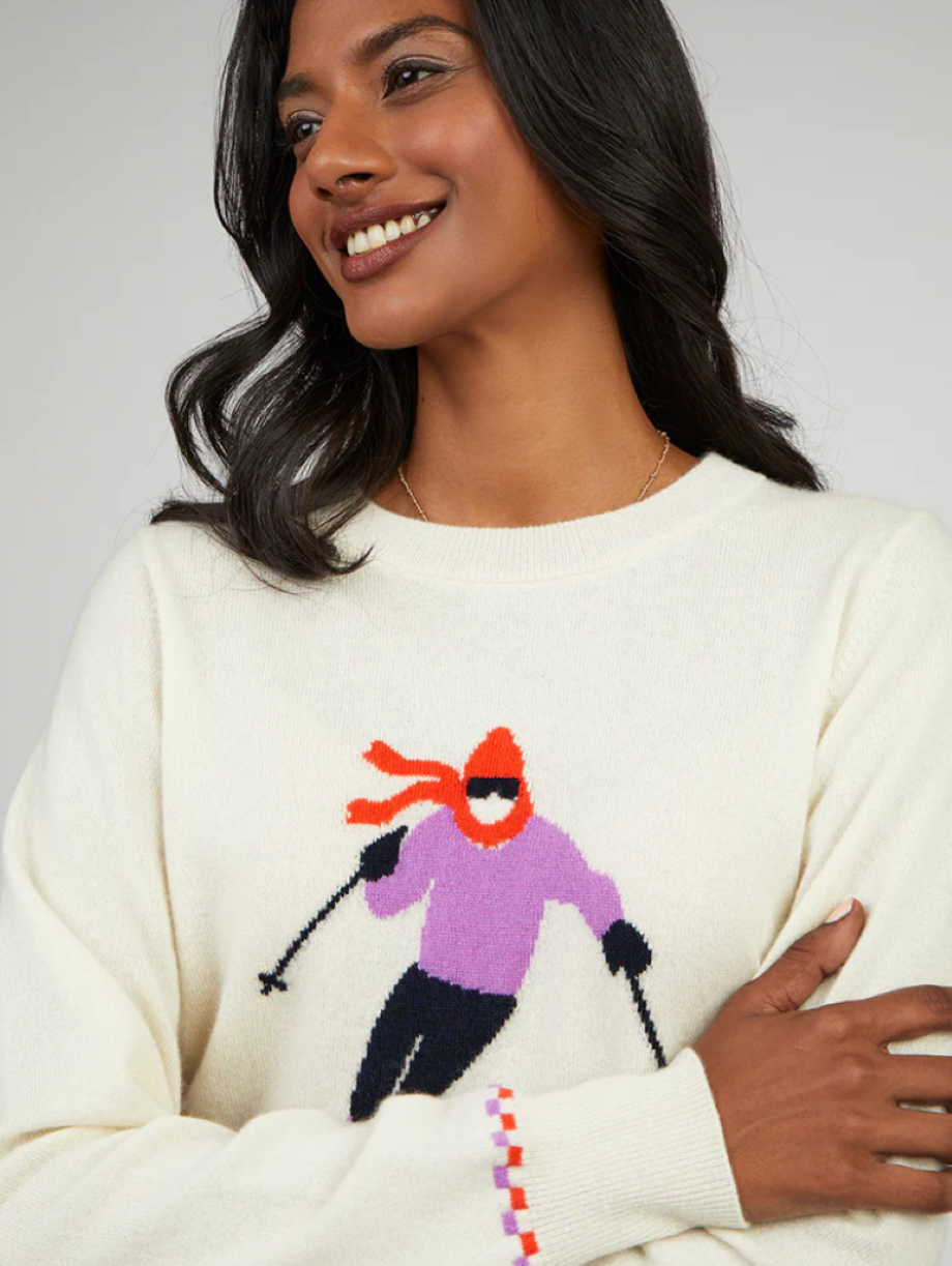 Cocoa Cashmere Skier Sweater - Off White