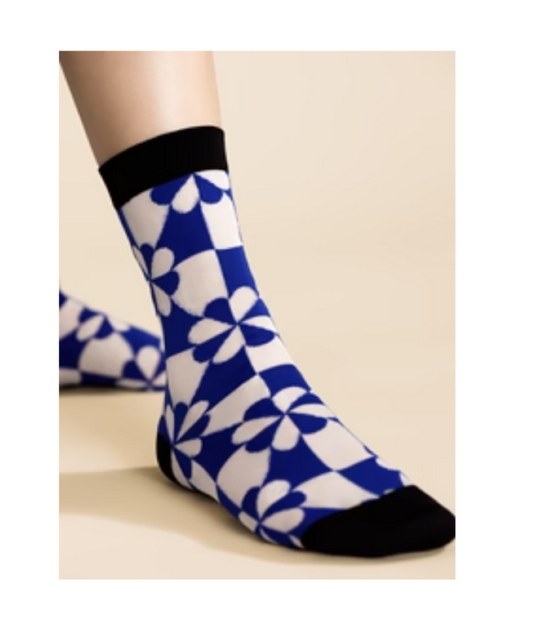 Hansel from Basel Pinwheel Sheer Crew - Cobalt