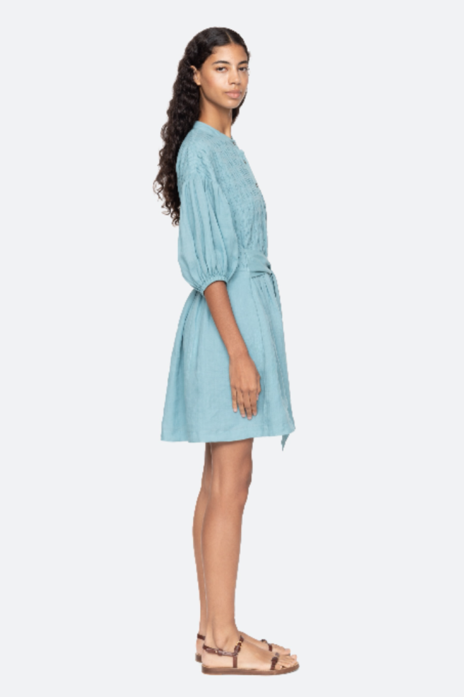 Sea-NY Violet Belted Mini Dress - Blue