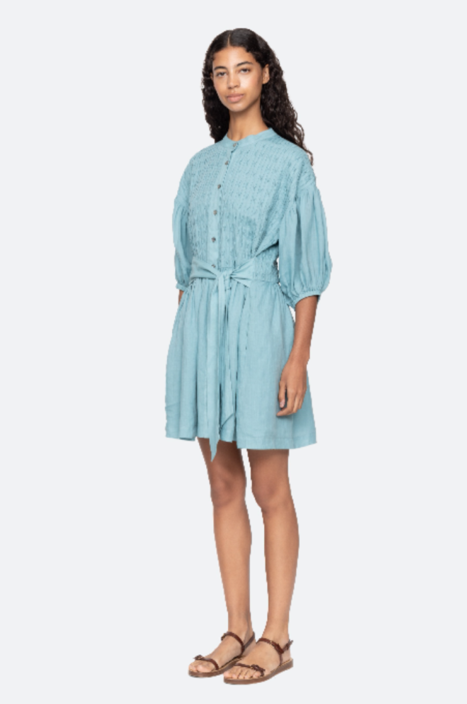 Sea-NY Violet Belted Mini Dress - Blue