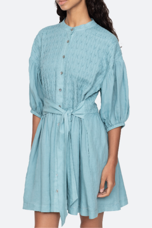 Sea-NY Violet Belted Mini Dress - Blue