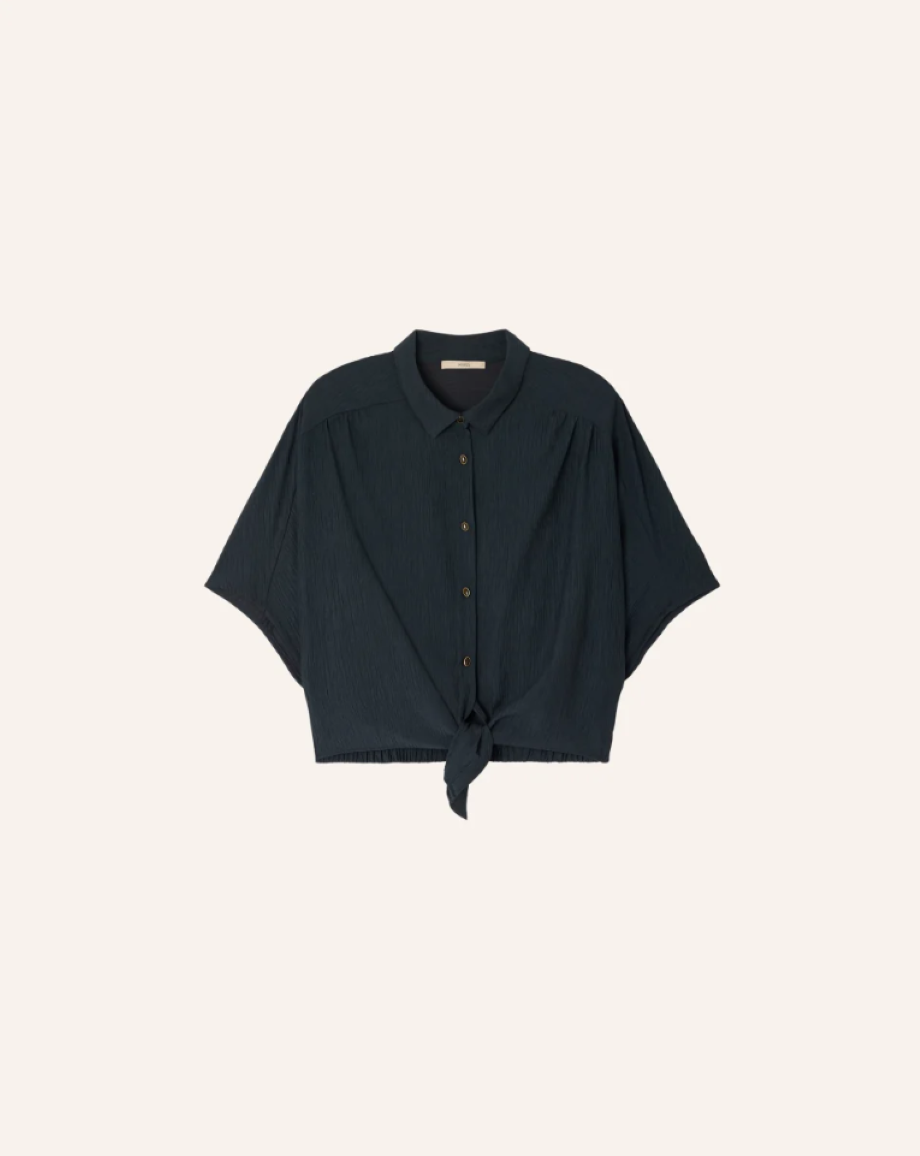 Sessun Alfassa Knotted Shirt - Smoke Green