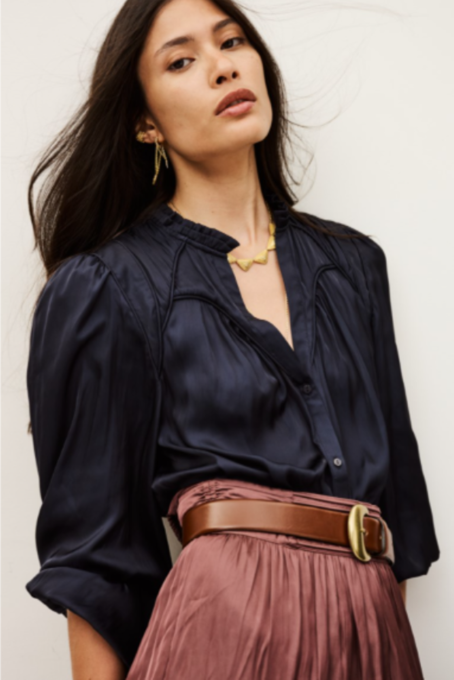 ba&sh Cesira Shirt - Encre