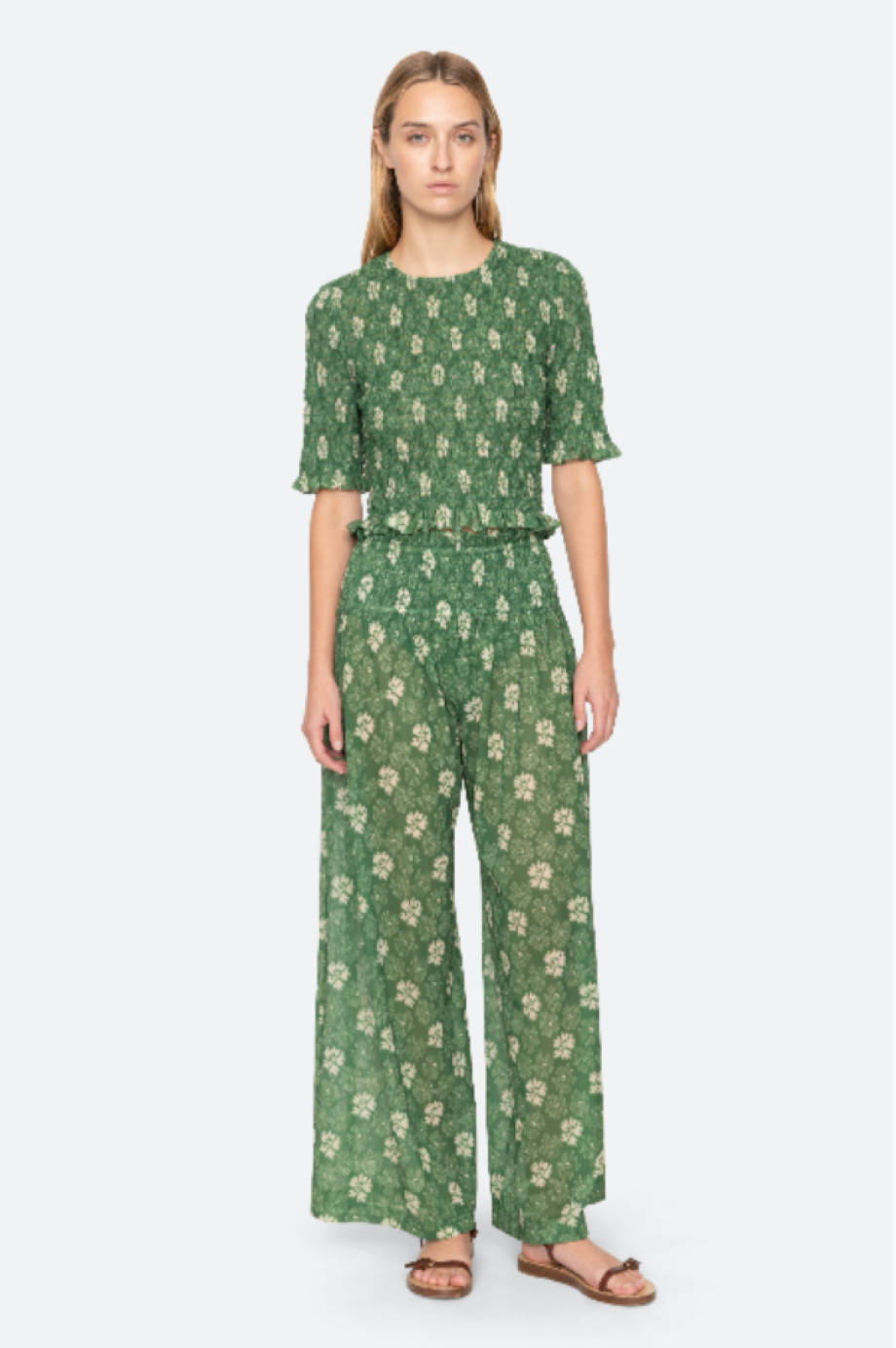 Sea-NY Gloria Print Pants - Green