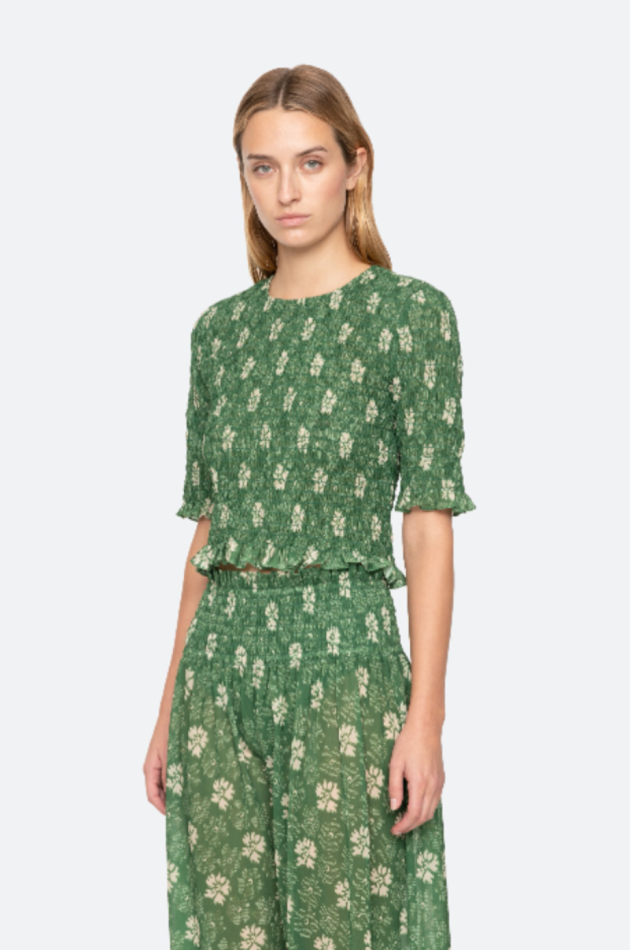 Sea-NY Gloria Print Top - Green