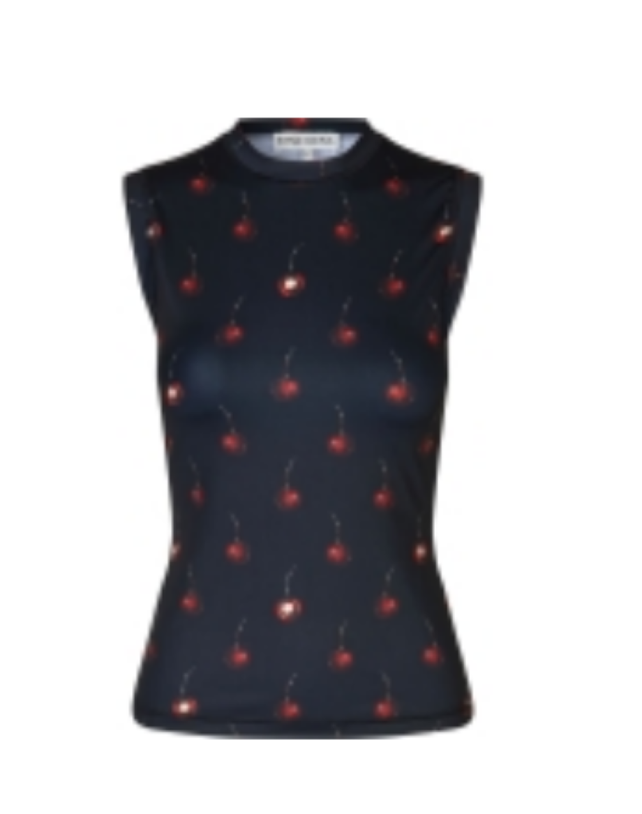 Stine Goya Cherries Crewneck Tank Top - Navy