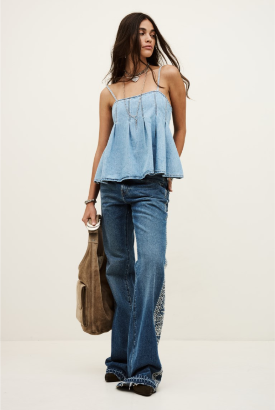 ba&sh Lucina Denim Top - Light Used Blue