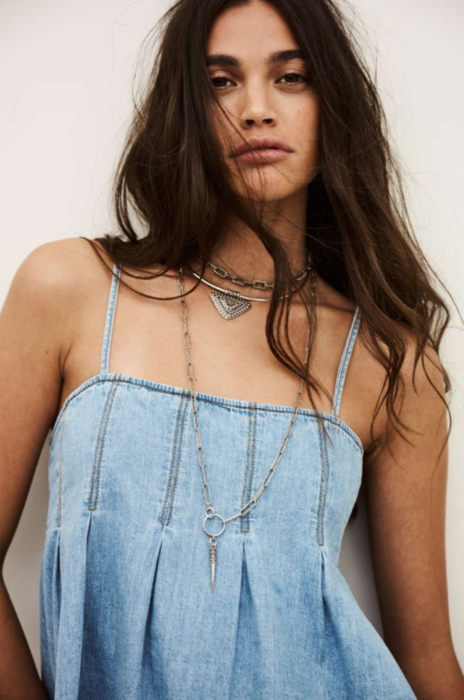 ba&sh Lucina Denim Top - Light Used Blue