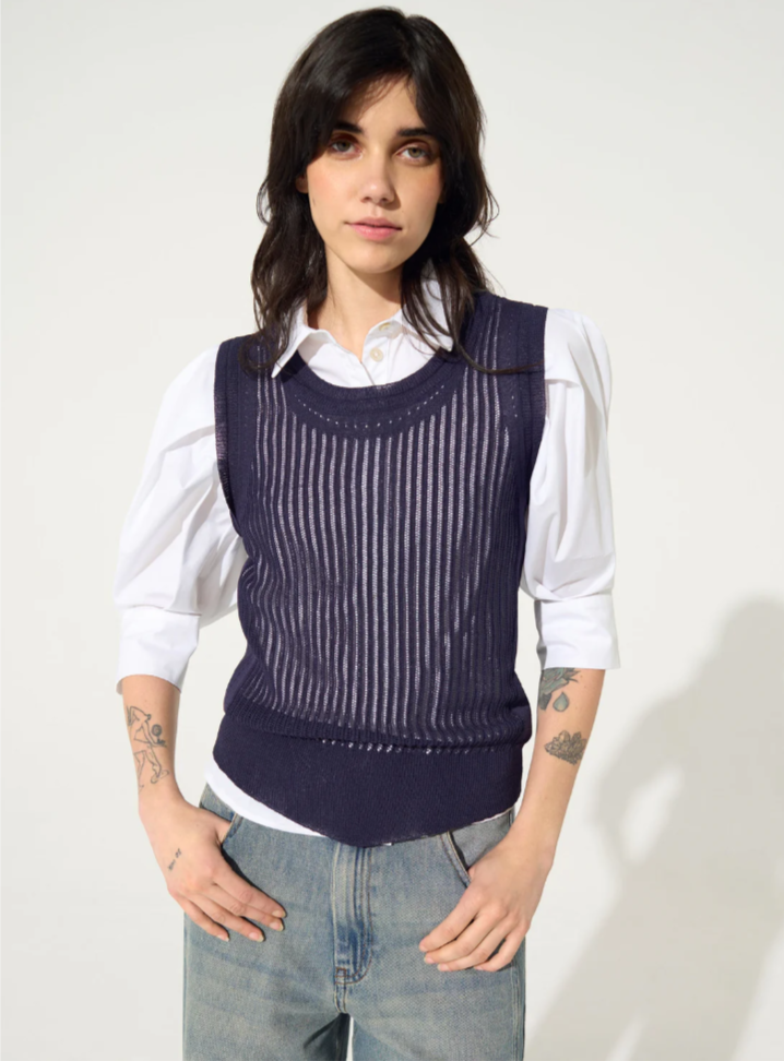 Cotélac Knit Tank Top - Cassis