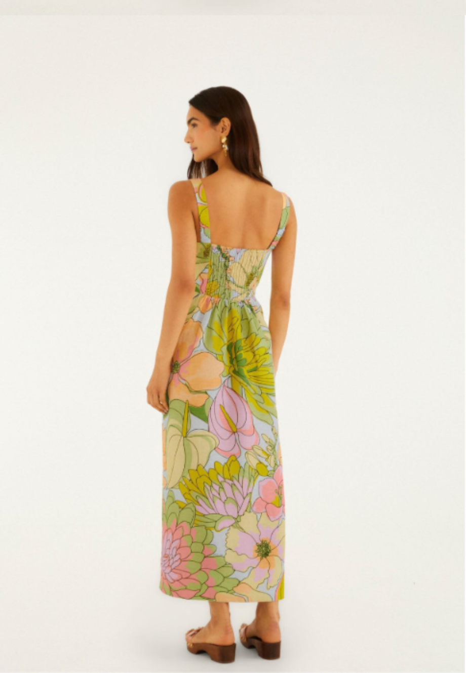 Farm Rio Spring Affair Maxi Dress - Light Blue