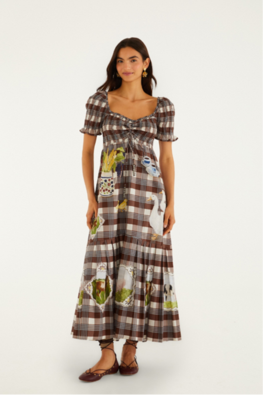 Farm Rio Country Table Maxi Dress - Tartan