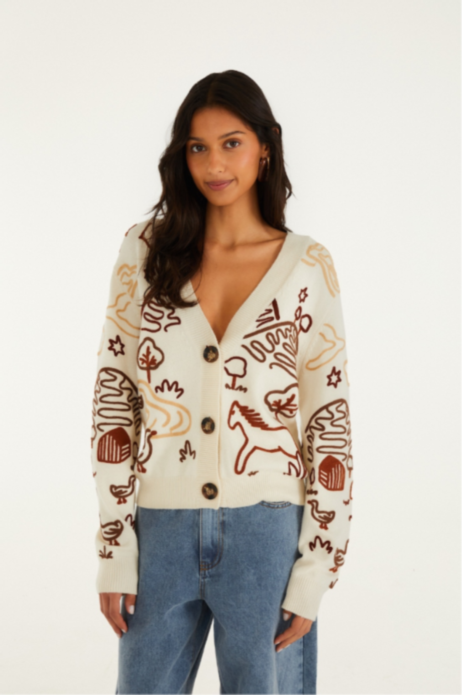 Farm Rio Countryside Cornelli Cardigan - Off-White
