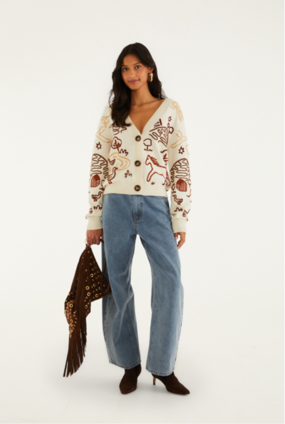 Farm Rio Countryside Cornelli Cardigan - Off-White