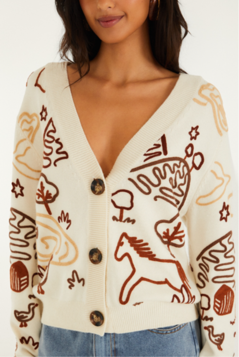Farm Rio Countryside Cornelli Cardigan - Off-White