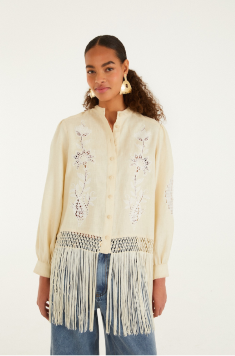 Farm Rio Countryside Richelieu Blouse - Sand