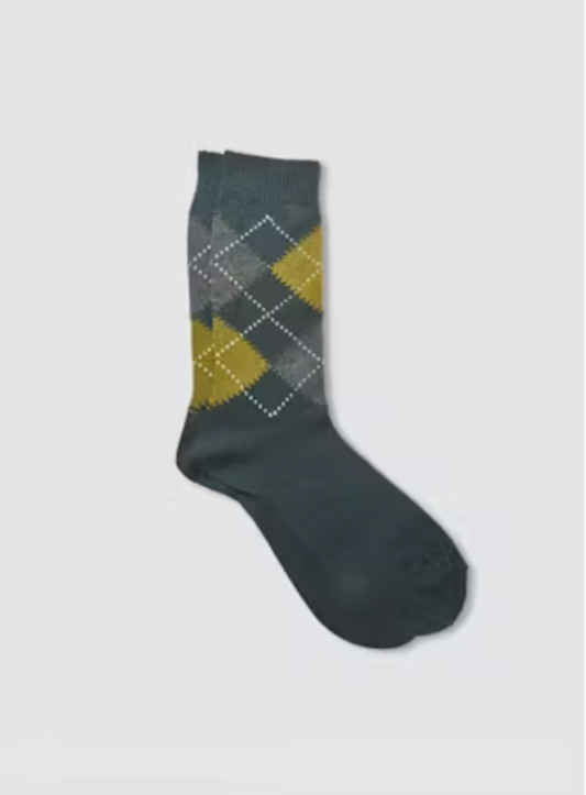 Maria la Rosa Hong Argyle Sock - Forest Green