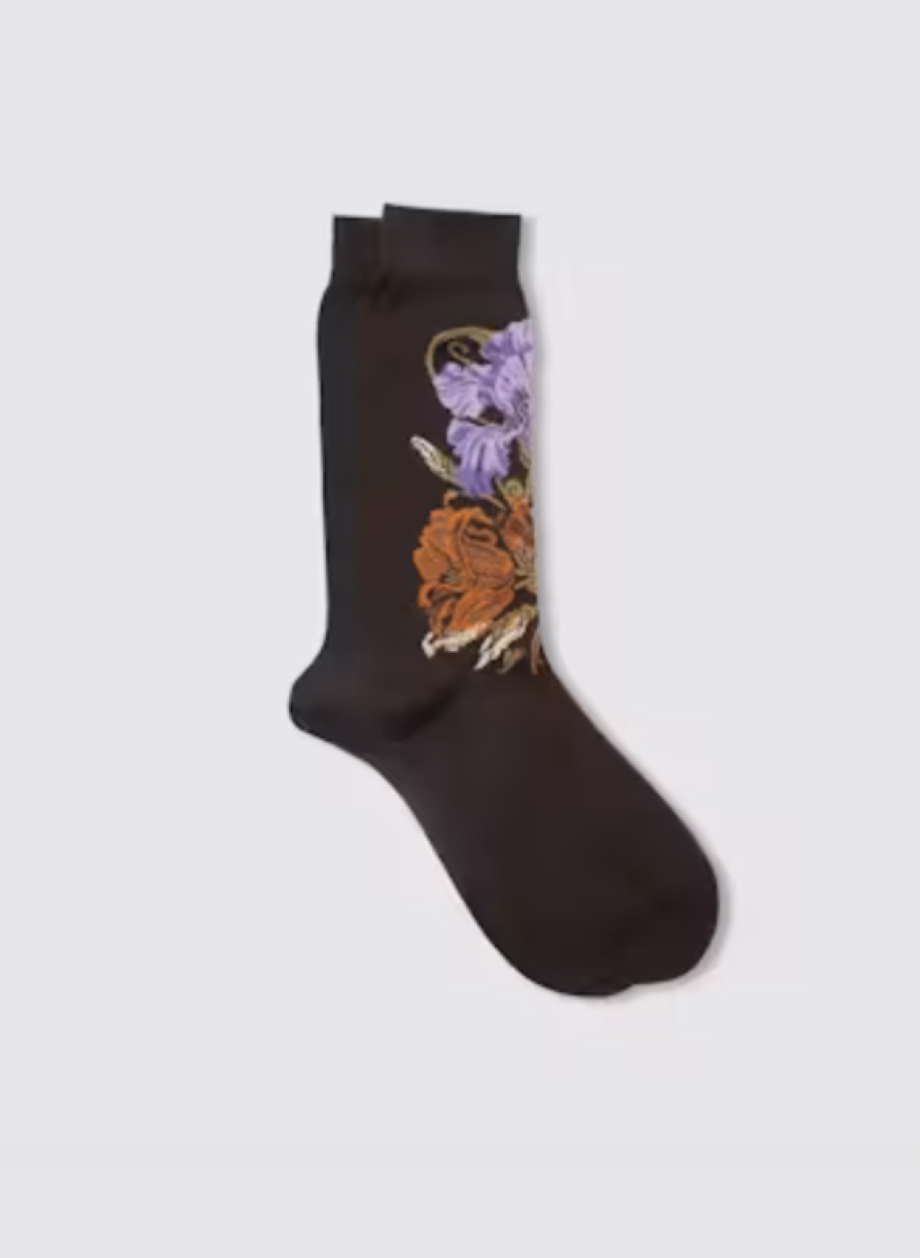 Maria la Rosa Lotus Flower Sock - Dark Brown