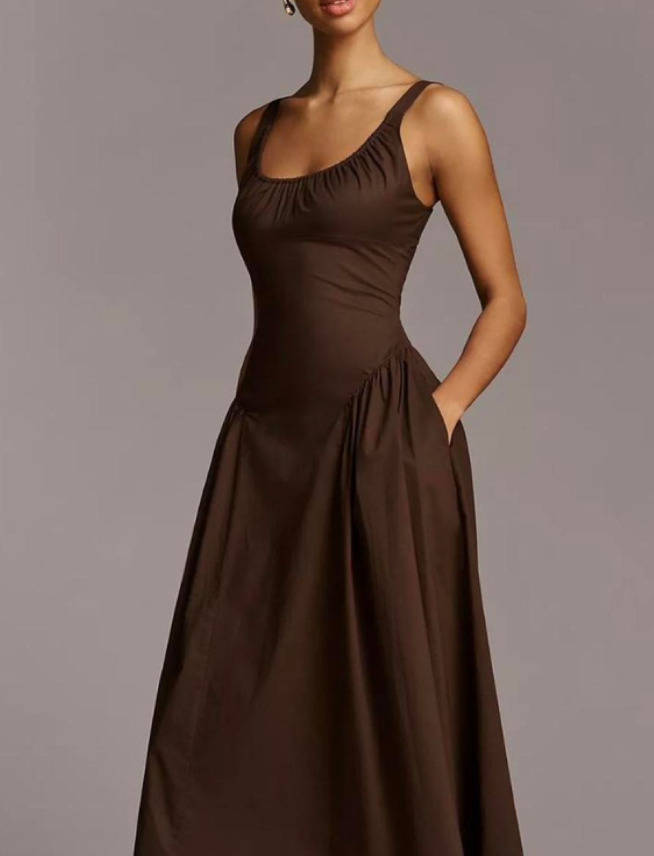 Faithfull the Brand Marcella Midi Dress - Espresso