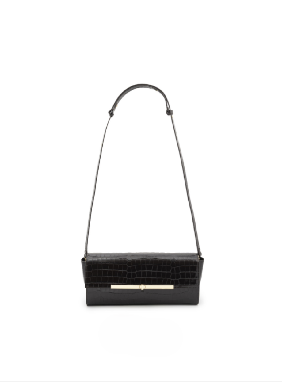 Alysi Embossed Clutch - Black