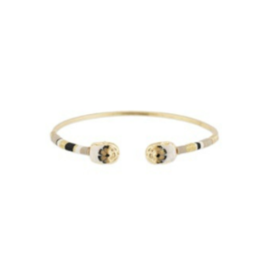 Gas Bijoux Scarab Duality Enamel Bracelet - White/Multi
