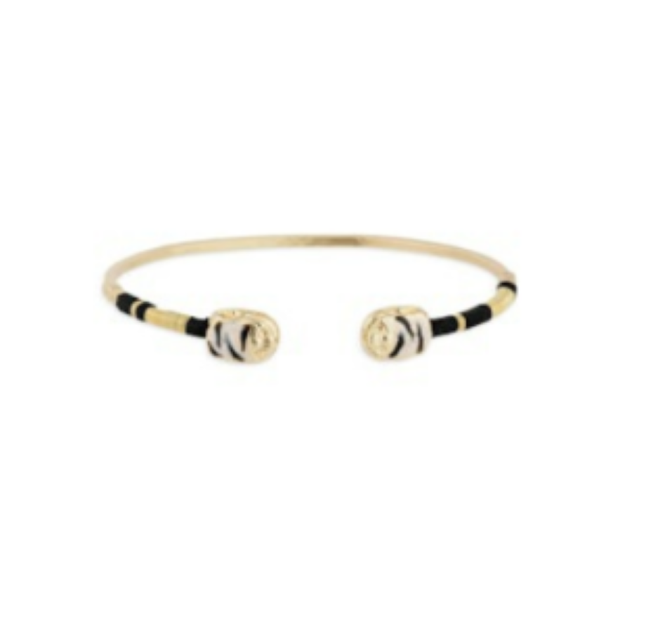 Gas Bijoux Scarab Duality Enamel Bracelet - Black Camaieu