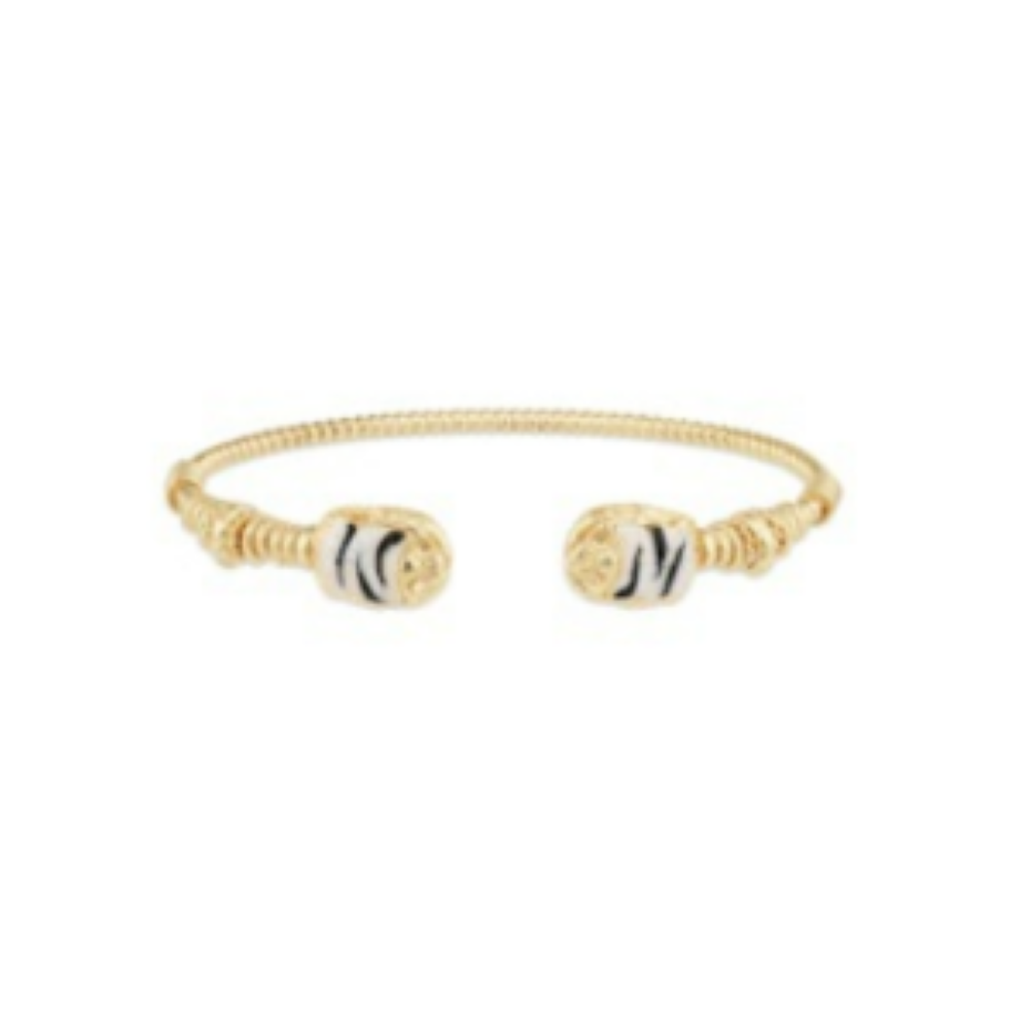 Gas Bijoux Large Enameled Scarab Duality Bracelet - Black/White