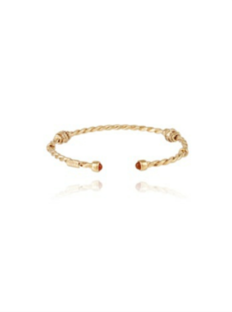 Gas Bijoux Torsade Cabochon Bracelet - Marron