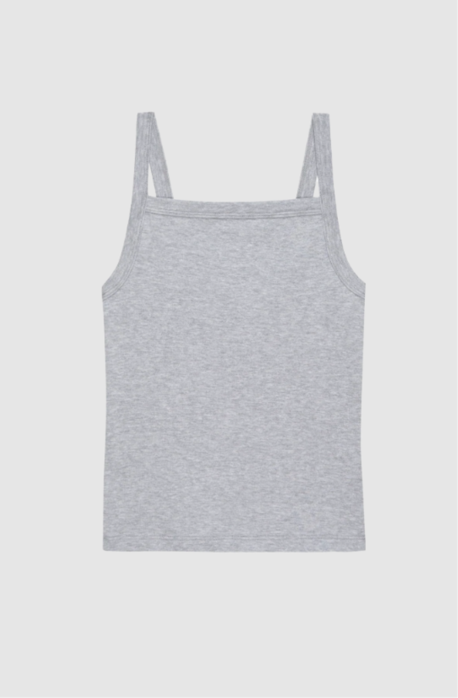 Donni Baby Rib Square Neck Tank - Heather Grey