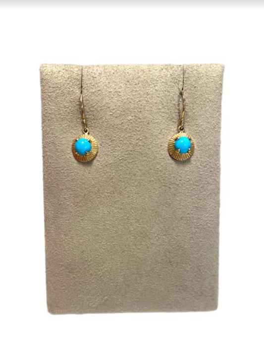 Jamie Joseph Sleeping Beauty Turquoise and Gold Earrings