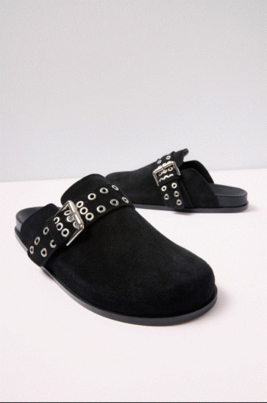 Alohas Halia Buckle Mule - Black