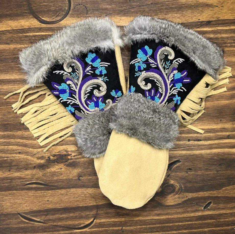Astis Pickerel Long Cuff Suede Mitten - Tan