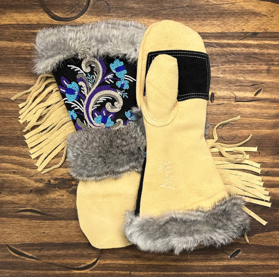 Astis Pickerel Long Cuff Suede Mitten - Tan