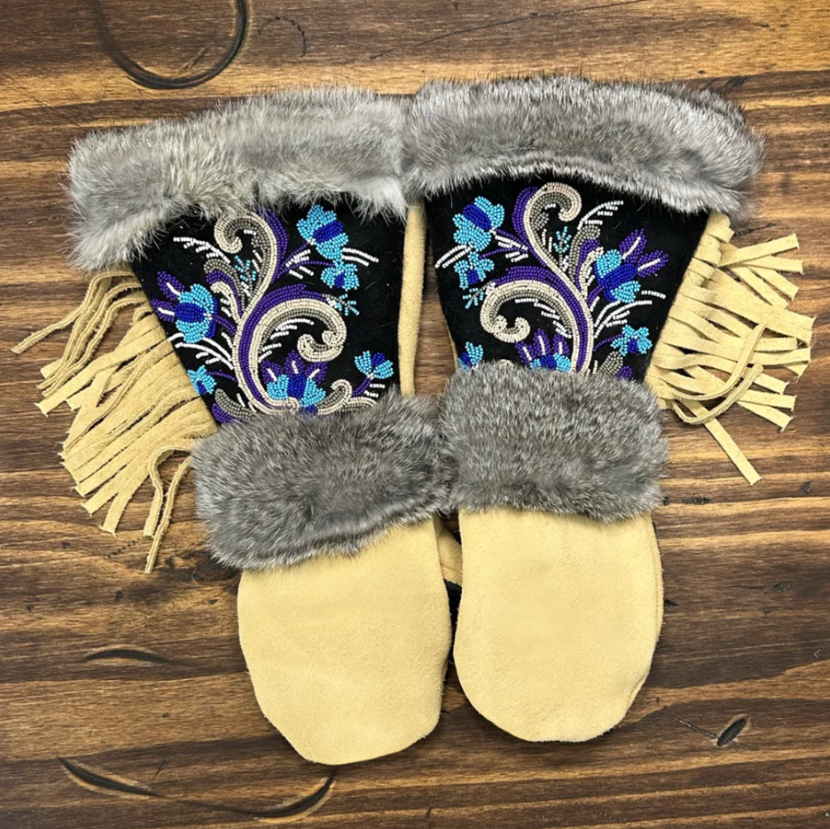 Astis Pickerel Long Cuff Suede Mitten - Tan