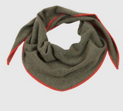 Stone Diamond Cashmere Scarf - Olive/Burnt Orange