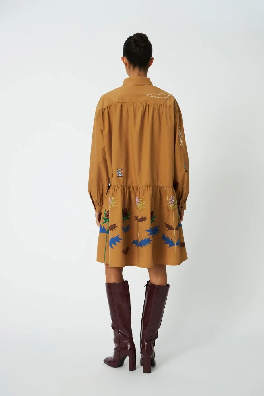 Stella-Nova Small Embroidery Dress - Khaki