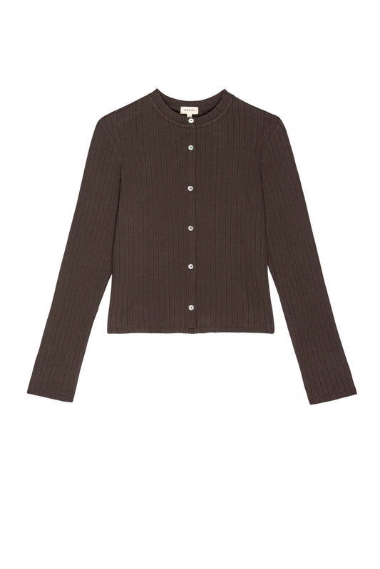 Donni Sweater Rib Cardi - Espresso