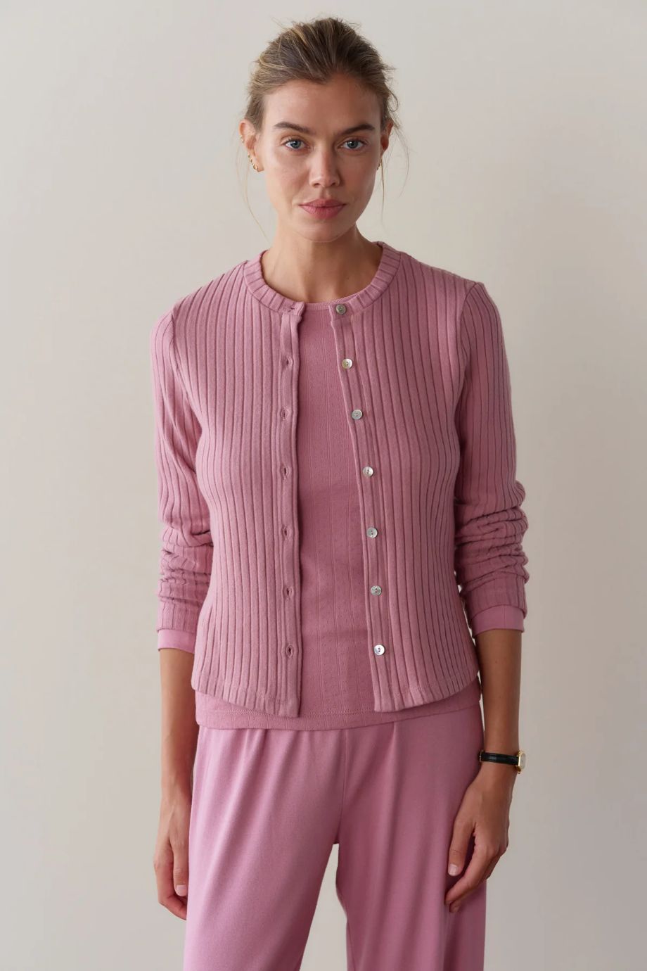 DONNI. Sweater Rib Cardigan - Roz