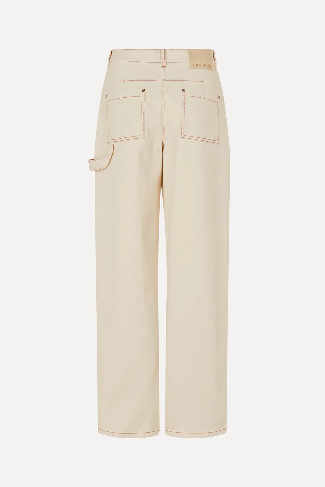 Stine Goya Twist Knee Seam Denim Pant - Natural/Red