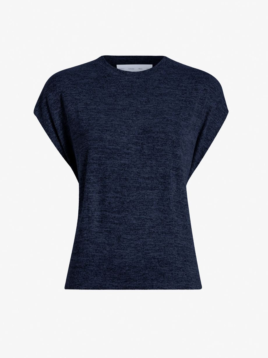 Proenza Shouler White Label Reeva Marled Jersey Top - Navy Melange