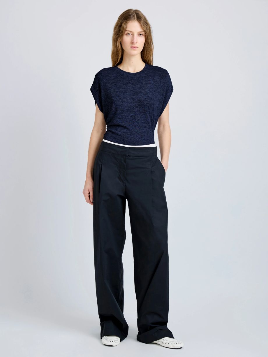 Proenza Shouler White Label Reeva Marled Jersey Top - Navy Melange