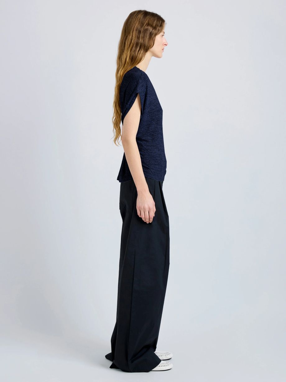 Proenza Shouler White Label Reeva Marled Jersey Top - Navy Melange