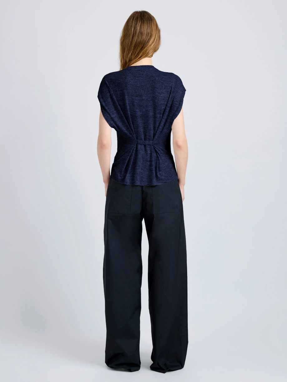 Proenza Shouler White Label Reeva Marled Jersey Top - Navy Melange