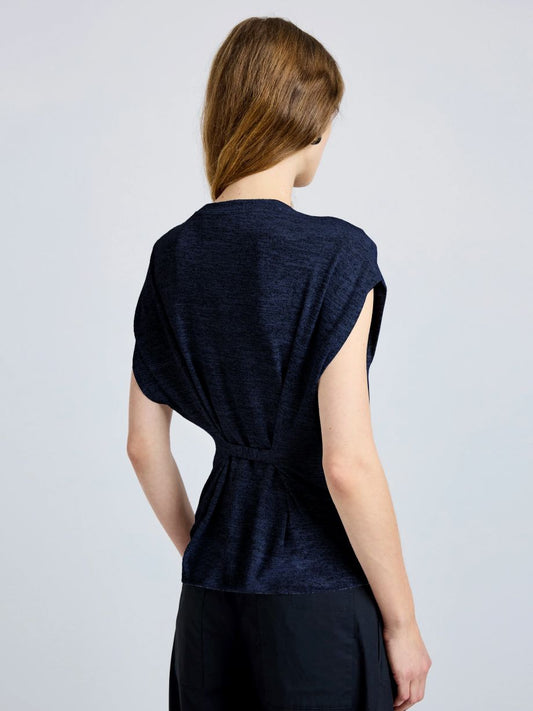 Proenza Shouler White Label Reeva Marled Jersey Top - Navy Melange