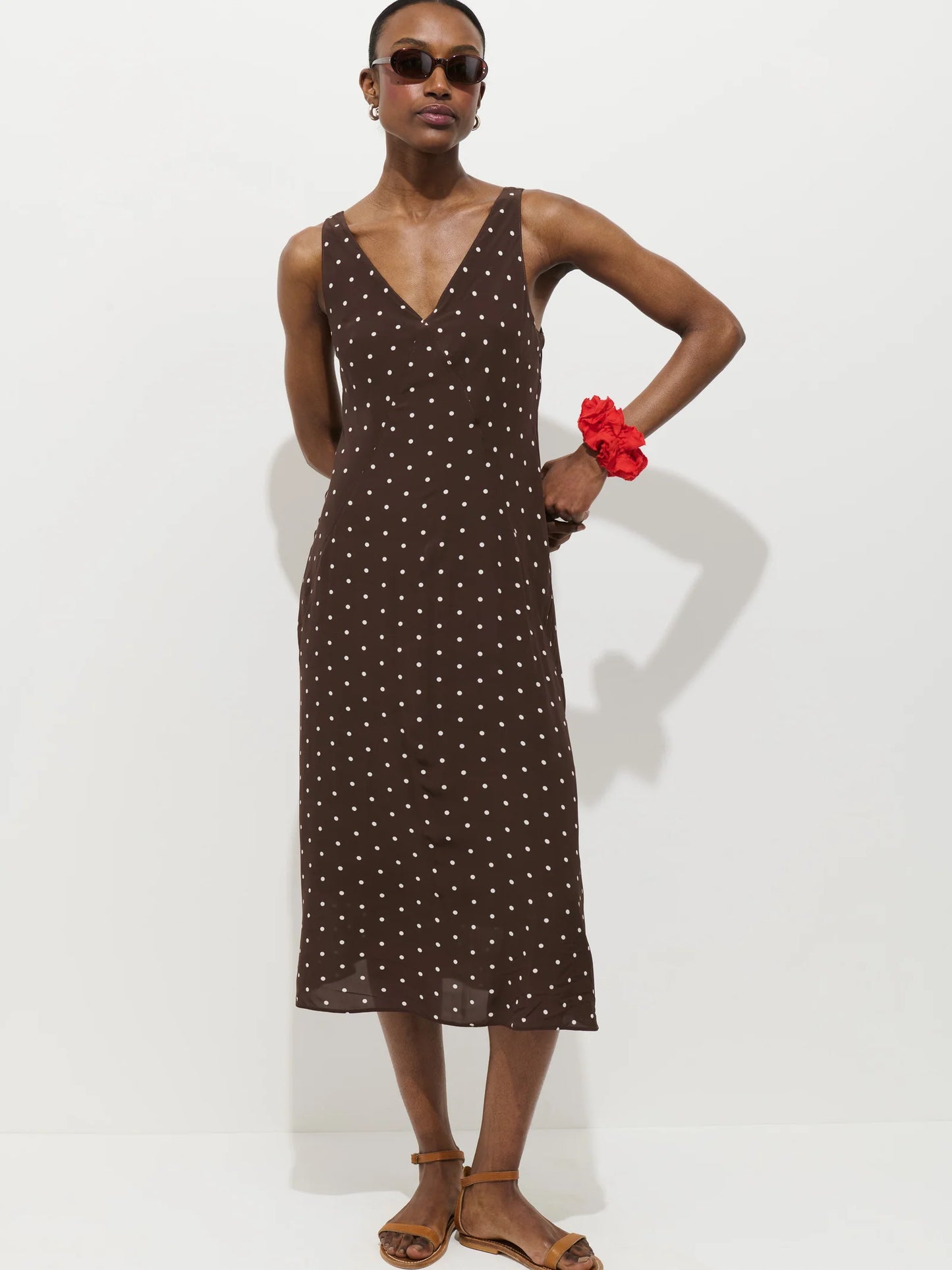 Alex Mill Flora Polka Dot Dress - Espresso/White