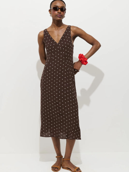 Alex Mill Flora Polka Dot Dress - Espresso/White